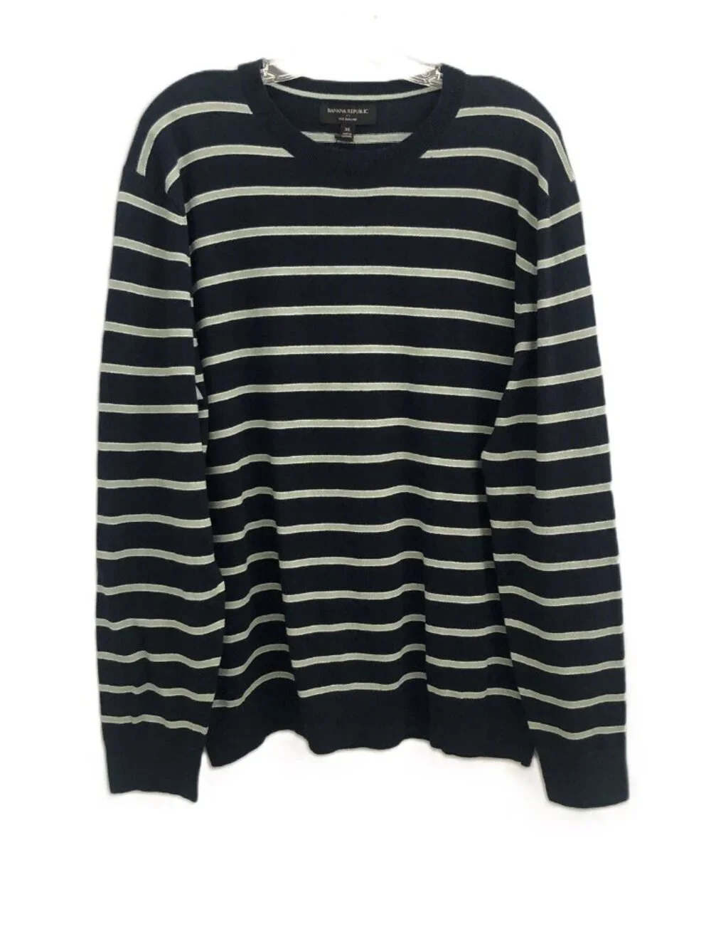 Banana Republic ECO Navy Striped Crew Neck Knit Sweater Top Men's XL NWT